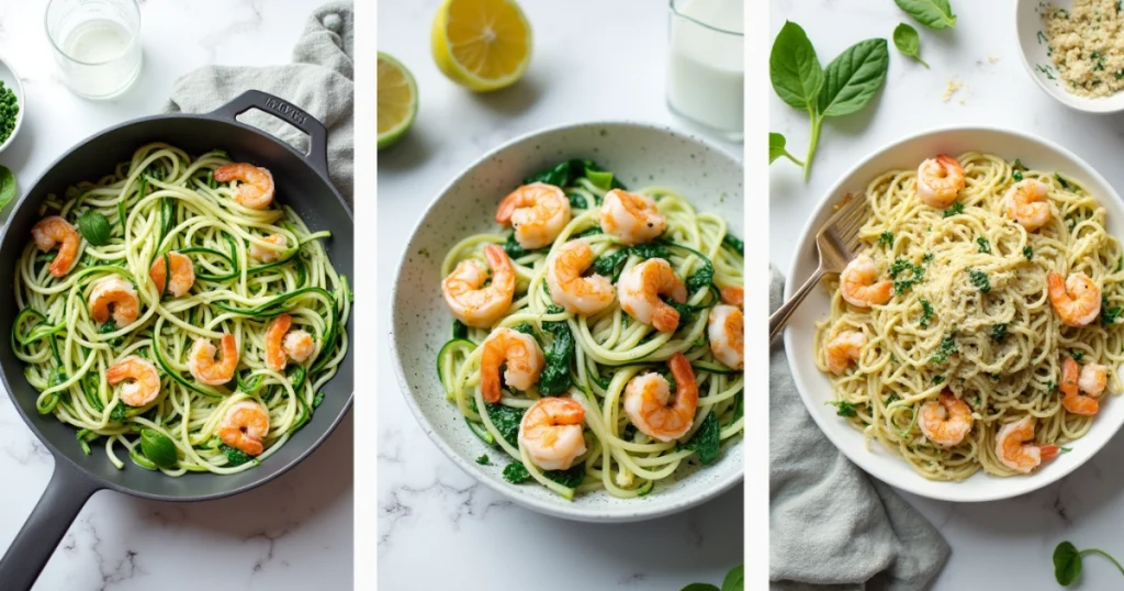 shrimp alfredo with spinach