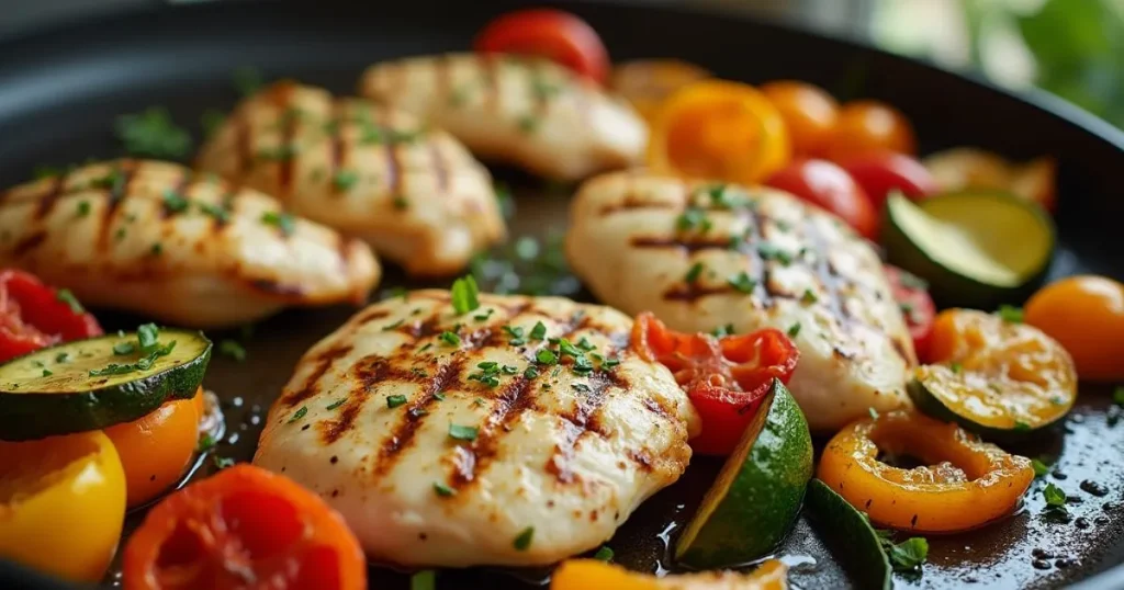 Grilled Lemon Garlic Chicken with Veggies