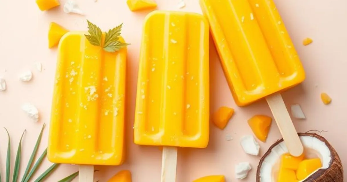 Mango Coconut Popsicles