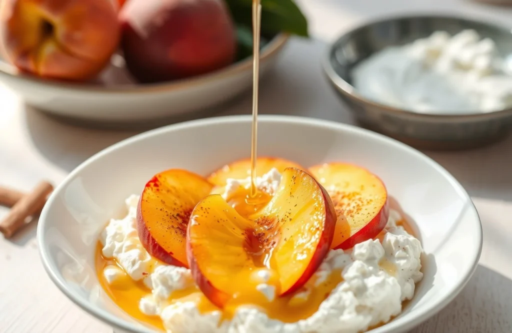 Cottage Cheese and Peach Bowl