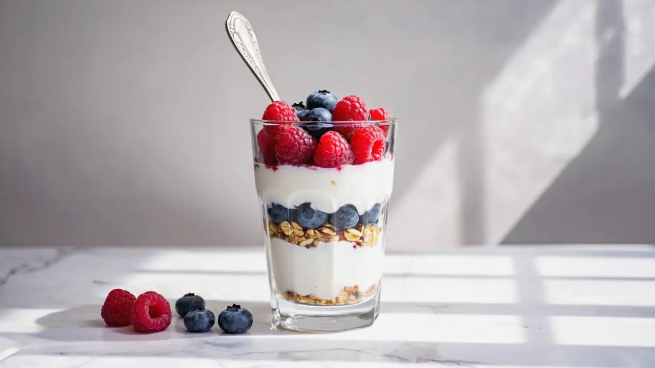 easy greek yogurt berry parfait